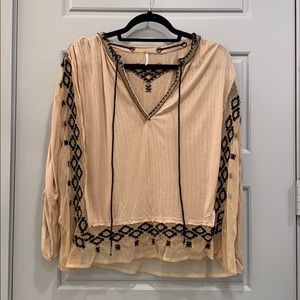 Free People Embroidered Blouse